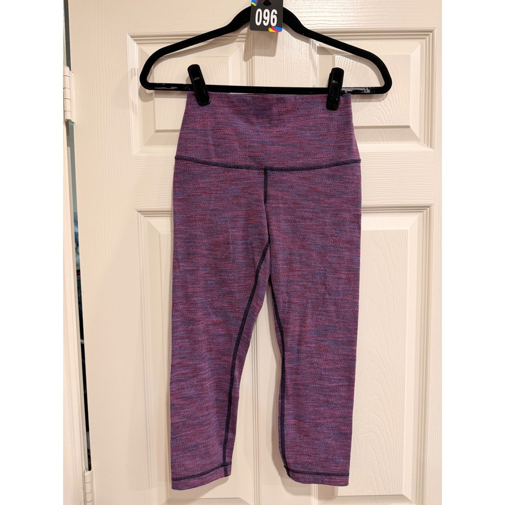 #96 Lululemon Wunder Under Crop Leggings Sz. 4 Purple  High Rise Yoga pants
